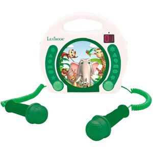 Lexibook Portable CD Player with Microphones - White/Green Lexibook Portable CD Player with Microphones - White/Green