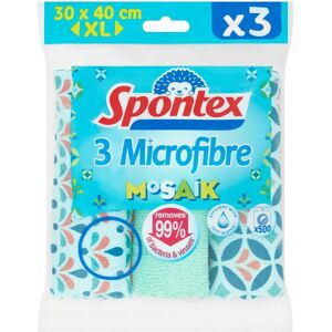 Spontex Microfibre Mosaik 3 Chiffons - Efficace & Écologique - 30x40cm - Publicité Spontex Microfibre Mosaik 3 Chiffons - Efficace & Écologique - 30x40cm - Publicité