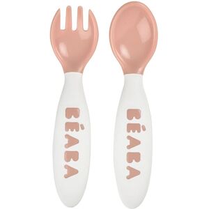 BEABA Toddler Cutlery Set Pink - Ergonomic Baby Utensils BEABA Toddler Cutlery Set Pink - Ergonomic Baby Utensils