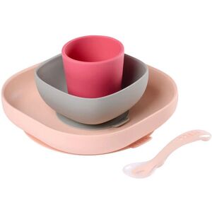Set Pappa in Silicone Beaba 913429 - Rosa - Set di Posate Set Pappa in Silicone Beaba 913429 - Rosa - Set di Posate