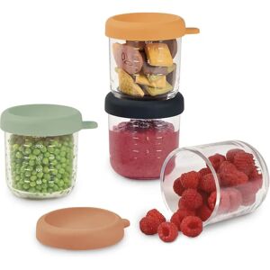 Beaba Baby Food Storage 4 Glass Jars - Resilient, with Silicone Lids - 250ml Beaba Baby Food Storage 4 Glass Jars - Resilient, with Silicone Lids - 250ml