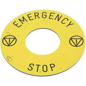 Étiquette d'arrêt d'urgence Schneider ZB6Y7330 - Rectangulaire 45mm Jaune Étiquette d'arrêt d'urgence Schneider ZB6Y7330 - Rectangulaire 45mm Jaune