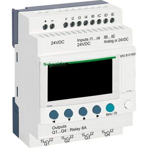 Schneider Electric SR2B121BD Zelio Compact PLC Module - 12 E/O, LCD, 24V Schneider Electric SR2B121BD Zelio Compact PLC Module - 12 E/O, LCD, 24V