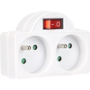 Electraline 531192 Multiprise blanche avec interrupteur - Adaptateur Electraline 531192 Multiprise blanche avec interrupteur - Adaptateur