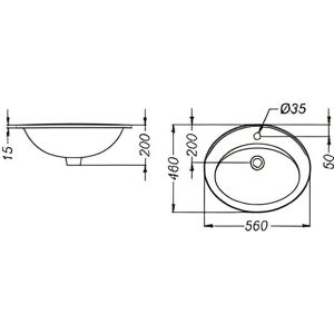 Porcher Ulysse 56x46cm Lavabo Blanc Brillant - Lavabo - Publicité Porcher Ulysse 56x46cm Lavabo Blanc Brillant - Lavabo - Publicité