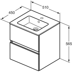 Ideal Standard R0571WG Weiß Möbelwaschtisch-Set - Badezimmermöbel Ideal Standard R0571WG Weiß Möbelwaschtisch-Set - Badezimmermöbel