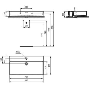 Ideal Standard R053701 Weiß Waschbecken - Waschbecken Ideal Standard R053701 Weiß Waschbecken - Waschbecken