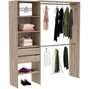 Kit d'armoire Miroytengo - 2 Barres, 4 Étagères, 2 Tiroirs - 184.5cm - Publicité Kit d'armoire Miroytengo - 2 Barres, 4 Étagères, 2 Tiroirs - 184.5cm - Publicité