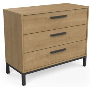 MIROYTENGO Commode Industrielle en Chêne Noir - Meuble de rangement MIROYTENGO Commode Industrielle en Chêne Noir - Meuble de rangement