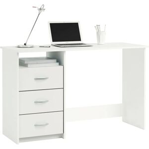 Escritorio de oficina ergonómico blanco DEMEYERE - 3 cajones y hueco abierto Escritorio de oficina ergonómico blanco DEMEYERE - 3 cajones y hueco abierto