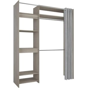 Armoire extensible HEDDA - 5 étagères, rideau en coton, 112-168cm - Publicité Armoire extensible HEDDA - 5 étagères, rideau en coton, 112-168cm - Publicité