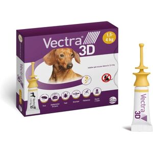 Vectra 3D Solution spot-on pour chiens 1,5-4 kg - Anti-puce & tiques - Publicité Vectra 3D Solution spot-on pour chiens 1,5-4 kg - Anti-puce & tiques - Publicité