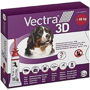 Vectra 3D Pipettes antiparasitaires pour Chiens +40kg - 3 Pipettes - Publicité Vectra 3D Pipettes antiparasitaires pour Chiens +40kg - 3 Pipettes - Publicité
