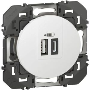 Prise Legrand 600349 - USB Double 3A - Blanc - Publicité Prise Legrand 600349 - USB Double 3A - Blanc - Publicité
