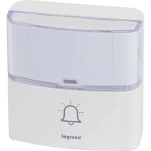 Legrand 094279 Bouton de sonnette sans fil - IP54, 100m, Blanc Legrand 094279 Bouton de sonnette sans fil - IP54, 100m, Blanc