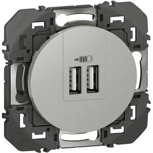 Legrand stekkerdoos met USB-oplader - Aluminium - Dubbele USB-poorten - 3680W - Wandcontactdoos Legrand stekkerdoos met USB-oplader - Aluminium - Dubbele USB-poorten - 3680W - Wandcontactdoos