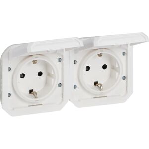 Legrand Modelo 069675L - Enchufe horizontal IP44 de 2 puertos Legrand Modelo 069675L - Enchufe horizontal IP44 de 2 puertos