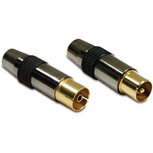 Metronic 419101 Conector coaxial - Conector de TV dorado y blindado Metronic 419101 Conector coaxial - Conector de TV dorado y blindado