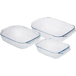 Pyrex Set of 3 Clear Glass Roasters Pyrex Set of 3 Clear Glass Roasters