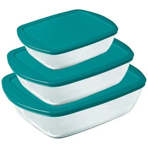 Zestaw do przechowywania żywności w formie prostokątnych szklanych pojemników Pyrex - Bez BPA Zestaw do przechowywania żywności w formie prostokątnych szklanych pojemników Pyrex - Bez BPA