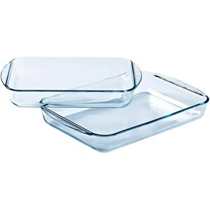 Pyrex Essentials Set of 2 Rectangular Glass Lasagne Dishes Pyrex Essentials Set of 2 Rectangular Glass Lasagne Dishes