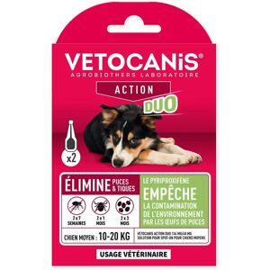 Vetocanis Traitement Spot-On pour puces et tiques pour chien moyen - 2 pipettes - efficacité 7 semaines - Publicité Vetocanis Traitement Spot-On pour puces et tiques pour chien moyen - 2 pipettes - efficacité 7 semaines - Publicité