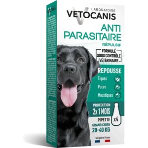 Vetocanis 4 Pipettes Antiparasitaires pour Grands Chiens - 2x 1 Mois de Protection - Publicité Vetocanis 4 Pipettes Antiparasitaires pour Grands Chiens - 2x 1 Mois de Protection - Publicité
