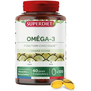 Superdiet Oméga 3 120 Capsules - Confort Cardio Vasculaire - Compléments Alimentaires - Publicité Superdiet Oméga 3 120 Capsules - Confort Cardio Vasculaire - Compléments Alimentaires - Publicité