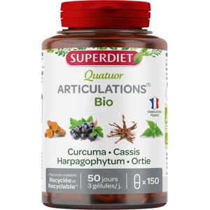 Superdiet Soutien Articulations Bio - Curcuma Cassis Ortie - 150 Gélules - Publicité Superdiet Soutien Articulations Bio - Curcuma Cassis Ortie - 150 Gélules - Publicité