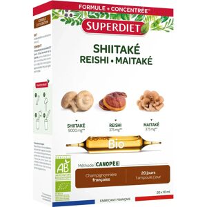 Super Diet Bio Shiitake Maitake Reishi - 20 Ampoules - Complément Alimentaire - Publicité Super Diet Bio Shiitake Maitake Reishi - 20 Ampoules - Complément Alimentaire - Publicité