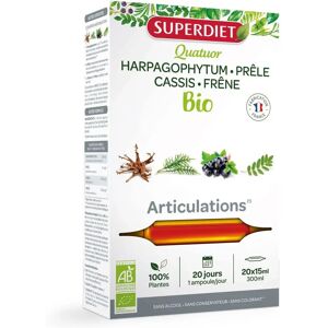 Super Diet Quatuor Articulation Bio - Prêle, Frêne, Cassis, Harpagophytum - Publicité Super Diet Quatuor Articulation Bio - Prêle, Frêne, Cassis, Harpagophytum - Publicité