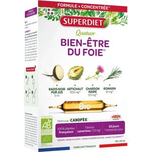 Superdiet Quatuor Digestion Bio - Détox Hépatique - 20 Ampoules - Publicité Superdiet Quatuor Digestion Bio - Détox Hépatique - 20 Ampoules - Publicité