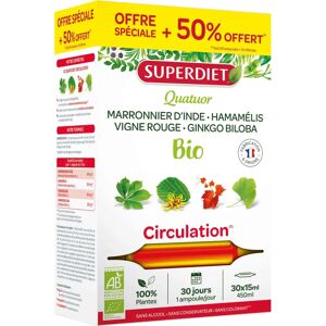 Superdiet Vigne Rouge Circulation Bio - 30 Ampoules - Publicité Superdiet Vigne Rouge Circulation Bio - 30 Ampoules - Publicité