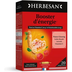 Herbesan Ginseng Gelée Royale Vitamine C Acérola - 20 Ampoules - Publicité Herbesan Ginseng Gelée Royale Vitamine C Acérola - 20 Ampoules - Publicité