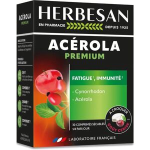 Herbesan Acerola Premium - Vitamine C à Croquer - 30 Comprimés - Publicité Herbesan Acerola Premium - Vitamine C à Croquer - 30 Comprimés - Publicité