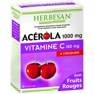 Herbesan Acerola 1000 mg - Fruits Rouges à Croquer - Complément Alimentaire - Publicité Herbesan Acerola 1000 mg - Fruits Rouges à Croquer - Complément Alimentaire - Publicité