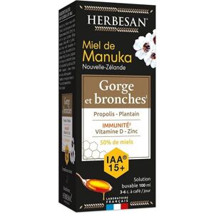 Herbesan Miel de Manuka Solution Buccale - Soulage Mal de Gorge - 100ml - Publicité Herbesan Miel de Manuka Solution Buccale - Soulage Mal de Gorge - 100ml - Publicité