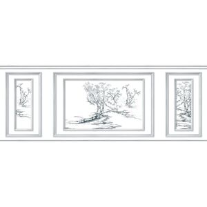 PLAGE Grijs/Zilver Landschapspanoramawandbekleding - Behang PLAGE Grijs/Zilver Landschapspanoramawandbekleding - Behang