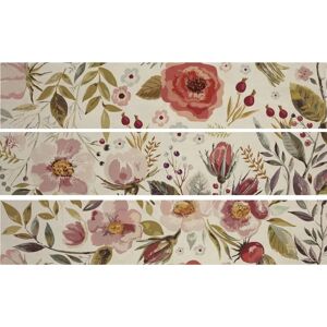 PLAGE Landelijke Bloemen Muursticker - Set van 3 - 19,5x100cm PLAGE Landelijke Bloemen Muursticker - Set van 3 - 19,5x100cm