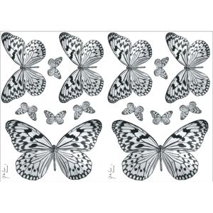PLAGE Black and White Butterfly Wall Decal - 11cm x 11cm PLAGE Black and White Butterfly Wall Decal - 11cm x 11cm