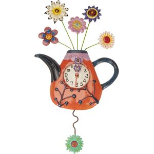 Enesco P9014 Rode Bloemen Thee Wandklok Enesco P9014 Rode Bloemen Thee Wandklok