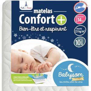 Matelas Bébé Confort+ - Babysom - 70x140cm - Circulation d'air - Déhoussable - Publicité Matelas Bébé Confort+ - Babysom - 70x140cm - Circulation d'air - Déhoussable - Publicité