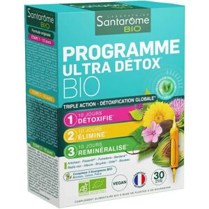 Ampoules Bio Détox Santarome - 30 x 10ml - Publicité Ampoules Bio Détox Santarome - 30 x 10ml - Publicité