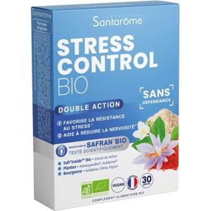 Santarome Stress Control Bio - 30 Gélules - Extraits de Plantes et Bourgeons Bio - Publicité Santarome Stress Control Bio - 30 Gélules - Extraits de Plantes et Bourgeons Bio - Publicité