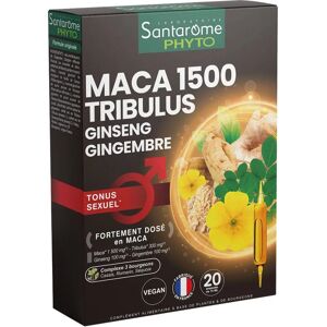Santarome Maca 1500 Tribulus Ginseng Gingembre - Vitalité Sexuelle - 20 Ampoules - Boîte 20x10ml - Publicité Santarome Maca 1500 Tribulus Ginseng Gingembre - Vitalité Sexuelle - 20 Ampoules - Boîte 20x10ml - Publicité