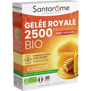 Santarome Ruche Royale Gelée Royale 2500 20 Unités - Boîte 20 ampoules 10 ml - Publicité Santarome Ruche Royale Gelée Royale 2500 20 Unités - Boîte 20 ampoules 10 ml - Publicité