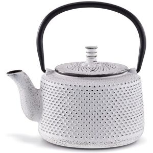 Théière Blanche en Fonte Jito - 0,8L, Filtre Amovible Théière Blanche en Fonte Jito - 0,8L, Filtre Amovible