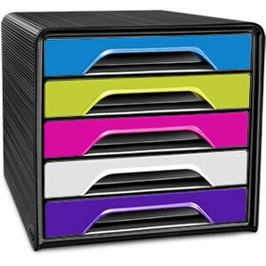 Unidad de Cajones de Oficina CEP - Negro y Multicolor Poliestireno Unidad de Cajones de Oficina CEP - Negro y Multicolor Poliestireno