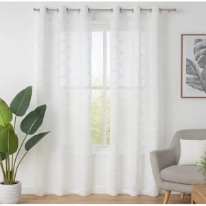 Mondial Tissus - Voilage Coquillage Blanc 140x240 - Blanc - Coquillage - Curtain Mondial Tissus - Voilage Coquillage Blanc 140x240 - Blanc - Coquillage - Curtain