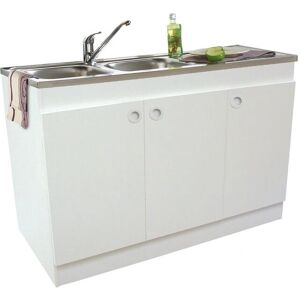 Neova DECLIQ 120x60 Meuble Blanc - Sous évier avec 3 portes - Publicité Neova DECLIQ 120x60 Meuble Blanc - Sous évier avec 3 portes - Publicité